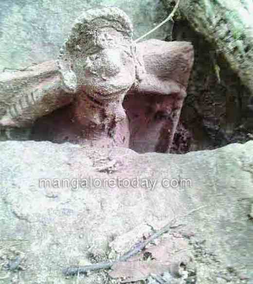Relics of ancient Daivasthana found in hilly area